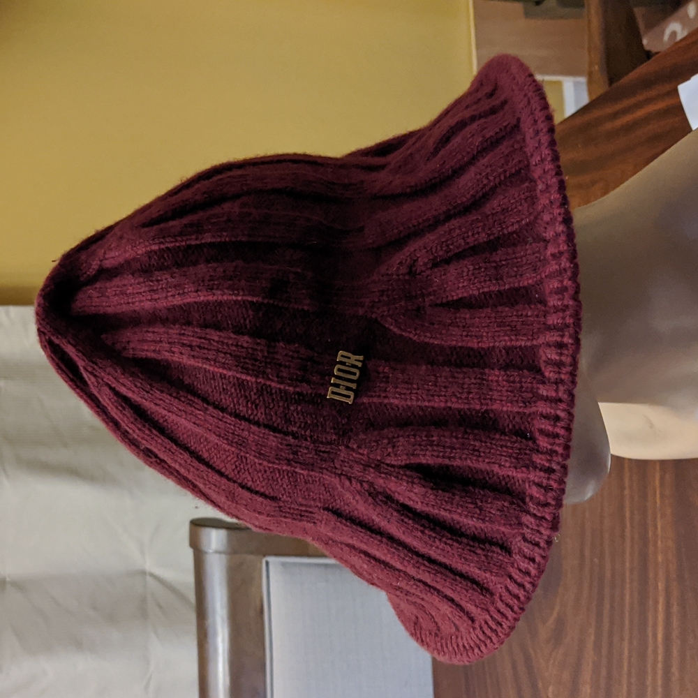 Christian Dior Knit Hat 19aw Logo burgundy Unisex Wool Nylon - Picture 2 of 6